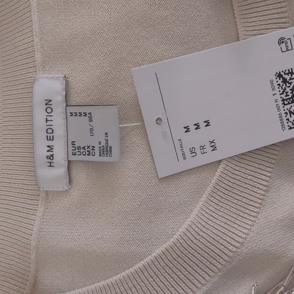 H&M Edition Cream Sweater with Silver Bead Embellishments - MEDIUM - Picture 6 of 7